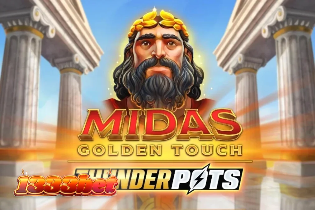 Midas Golden Touch: Thunder Pots স্লট গেমের একটি দৃশ্য যেখানে সোনার সিন্দুক এবং পৌরাণিক প্রতীক দেখা যাচ্ছে।
