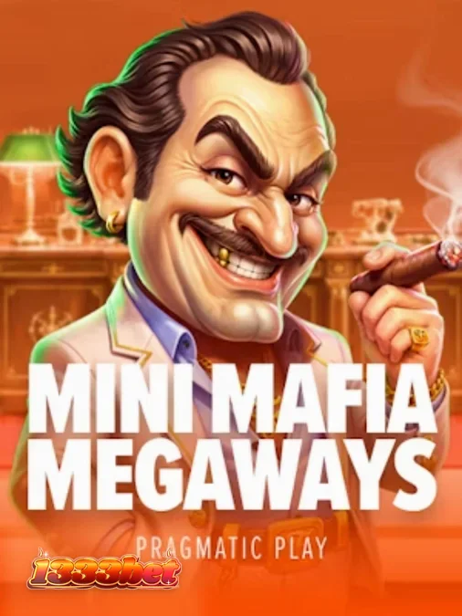 Mini Mafia Megaways স্লটের একটি দৃশ্য যেখানে মব ম্যানশন এবং মেগাওয়েজ গ্রিড দেখা যাচ্ছে